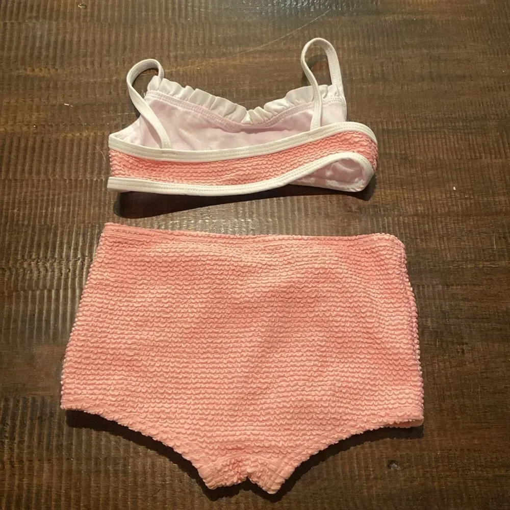 Janie & Jack Pink and White Textured Bikini Set 18-24 months